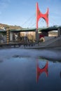 Salve Bridge next to the Guggenheim Museum in Bilbao, Biscay, Basque Country, Spain