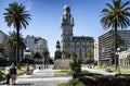 Salvo Palace from Independence Plaza in Montevideo, Uruguay Royalty Free Stock Photo