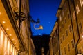 Salzburg, Austria - April 2015: old town streets architecture in the evening