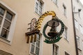 Salzburg, Austria, 28 August 2021: Grain Lane or Getreidegasse famous shopping narrow street in historic Altstadt or Old Town,