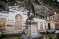 Salzburg, Austria, 28 August 2021: Karajan Square and Horse Pond, place to wash parade horses of prince archbishops, baroque Royalty Free Stock Photo