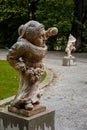 Salzburg, Austria, 28 August 2021: Zwerglgarten or Dwarf Garden in Mirabell palace, Mirabellgarten or Mirabell garden at summer