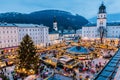 Salzburg, Austria. Christmas Market  in the old town of Salzburg. Royalty Free Stock Photo