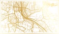 Salzburg Austria City Map in Retro Style in Golden Color. Outline Map