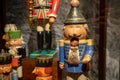 Salzburg, Austria - December 2017: Old handcrafted wood nutcrackers inside the Christmas Museum in Salzburg