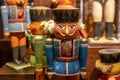 Salzburg, Austria - December 2017: Old handcrafted wood nutcrackers inside the Christmas Museum in Salzburg