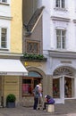 Narrowest house, landmark of downtown of Salzburg, Austria