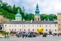 SALZBURG, AUSTRIA, JULY 3, 2016: the Sphaera sculpture situated on the Kapitelplatz in the central Salzburg, Austria Royalty Free Stock Photo