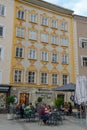 Birth house of Wolfgang Amadeus Mozart in Salzburg on Austria Royalty Free Stock Photo