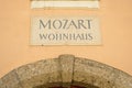 SALZBURG, AUSTRIA - June 03, 2019: Birthplace of famous musician Wolfgang Amadeus Mozart Royalty Free Stock Photo