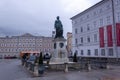 Monument to Wolfgang Amadeus Mozart in Salzburg. Austria Royalty Free Stock Photo