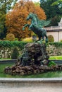Salzburg, Austria - October 21, 2017: Pegasus fountain 1913 or