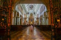 Impressive interior of medieval St Peter`s Church Abbey with its ornate decoration