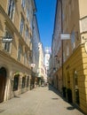 SALZBURG, AUSTRIA - 11 SEPTEMBER 2016: Pedestrian street in Salzburg. Austria