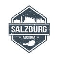 Salzburg Austria Travel Stamp Icon Skyline City Design Tourism Badge Rubber.