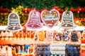 Salzburg, Austria - Winter gingerbread and sweets at Christkindlmarkt, Christmas Market Royalty Free Stock Photo