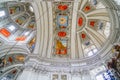Artistic dome and ceiling in Salzburg Cathedral Royalty Free Stock Photo
