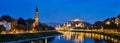 Salzburg city evening panorama Royalty Free Stock Photo