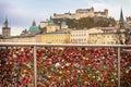 Salzburg cityscape view from Makartsteg bridge Royalty Free Stock Photo