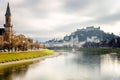 Salzburg on a Cloudy Winter Day Royalty Free Stock Photo