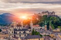 Salzburg Old City At Sunrise View,  Austria Royalty Free Stock Photo