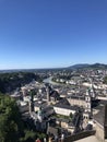 Salzburg panorama aerial view, Austria travel. Salzburg city canter from the top view. Royalty Free Stock Photo