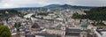 Salzburg, panoramic cityscape, panorama view on the city center