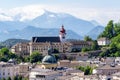 Scenic view on Salzburg and Austrian Alps