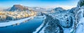 Salzburg skyline with Fortress Hohensalzburg in winter, Salzburg, Austria Royalty Free Stock Photo