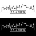 Salzburg skyline. Linear style.