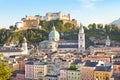 Salzburg skyline at sunset, Salzburger Land, Austria