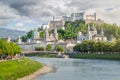 Salzburg Stadt with Salzach river and Hohensalzburg Castle, Salz Royalty Free Stock Photo