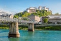 Salzburg Stadt with Salzach river and Hohensalzburg Castle, Salzburg Royalty Free Stock Photo