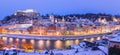 Salzburg winter panorama at christmas time, Austria Royalty Free Stock Photo