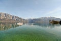 Salzburger Land Austria: View over lake Attersee - Austrian Alps Royalty Free Stock Photo