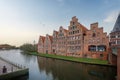 Salzspeicher Salt Storehouses Buildings at Trave River - Lubeck, Germany Royalty Free Stock Photo