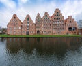 Salzspeicher Salt Storehouses Buildings at Trave River - Lubeck, Germany Royalty Free Stock Photo