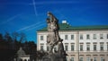 Salzubrg, Austria. Mirabell Palace and Gardens on sunny spring day. Park von Schloss Mirabell, Salzburg, Osterreich