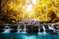 Sam Lan Waterfall is beautiful waterfall in tropical forest, Saraburi province, Thailand.