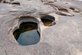 Sam Phan Bok Canyon rock holes in Mae Khong river Thailand Royalty Free Stock Photo