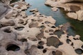 Sam Phan Bok Canyon rock holes in Mae Khong river Thailand Royalty Free Stock Photo