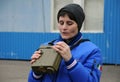 Samantha Cristoforetti during training at Baikonur cosmodrome