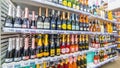 Samara March 2019: Sale of wine in the network hypermarket