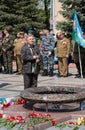 Samara, Novokuibyshevsk, Russia, - may, 09, 2019: world war II veteran at the memorial of fallen soldiers