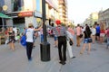 Samara, Russia - August 22, 2014: animator, clown with balloons