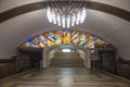 Samara, Russia - August 06, 2016: Subway station `Victory` Pobeda interior