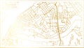 Samara Russia City Map in Retro Style in Golden Color. Outline Map