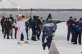 SAMARA, RUSSIA - DECEMBER 25: Olympic torch in Samara on Decemb