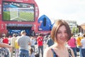 The girl in the fan zone of the FIFA world Cup 2018 in Samara