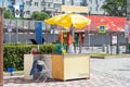 Street stall with drinks in hot weathe Royalty Free Stock Photo